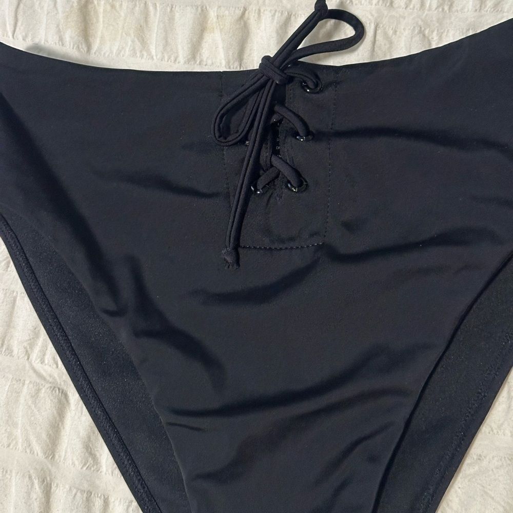 LA Hearts High Waist Black Swim Bottom XS